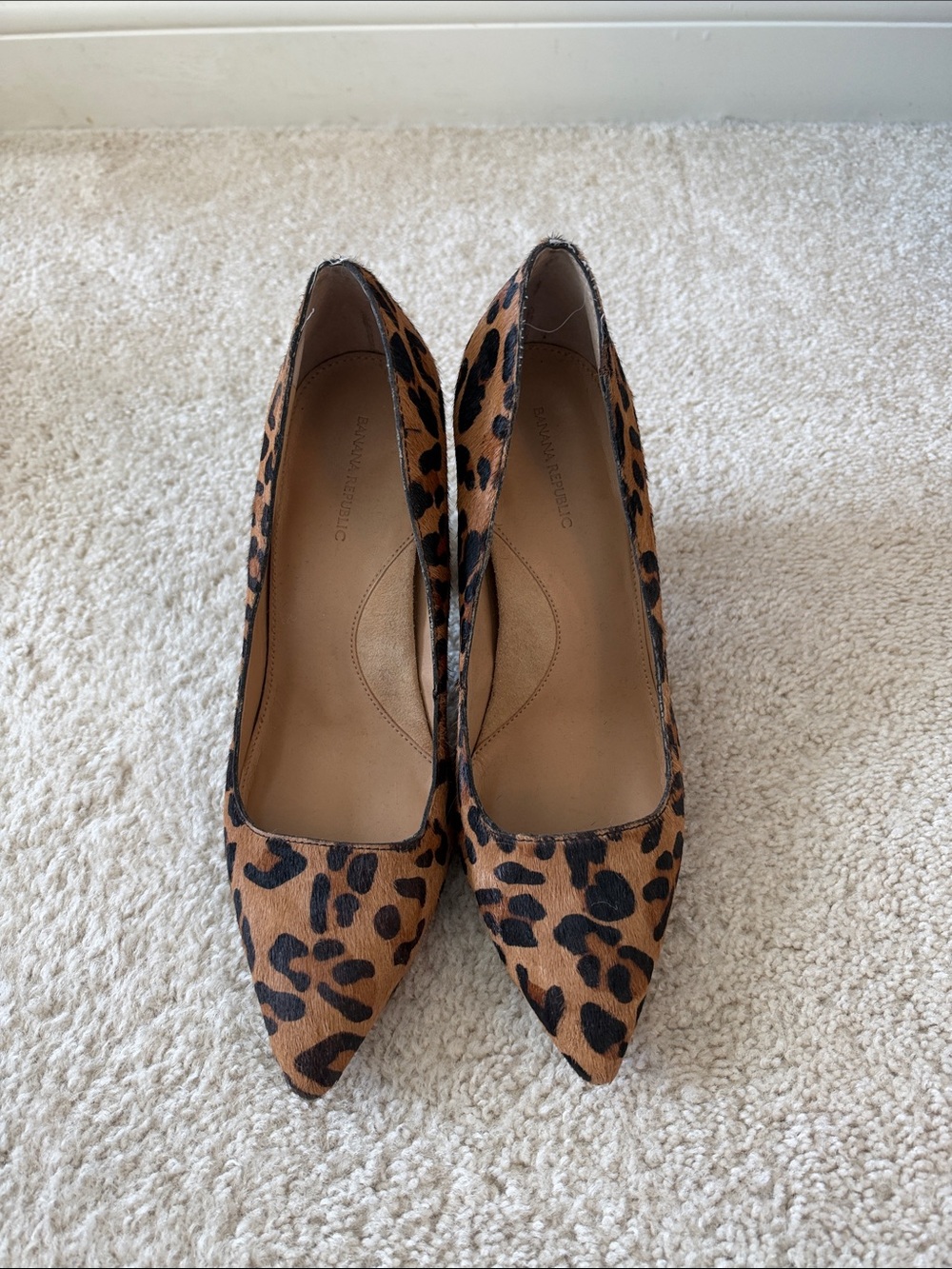 Leopard Print Pointed-Toe Women's Pumps in calf hair